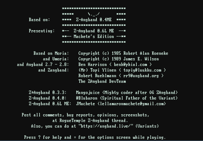 Z-Angband 0.6 Machete Edition