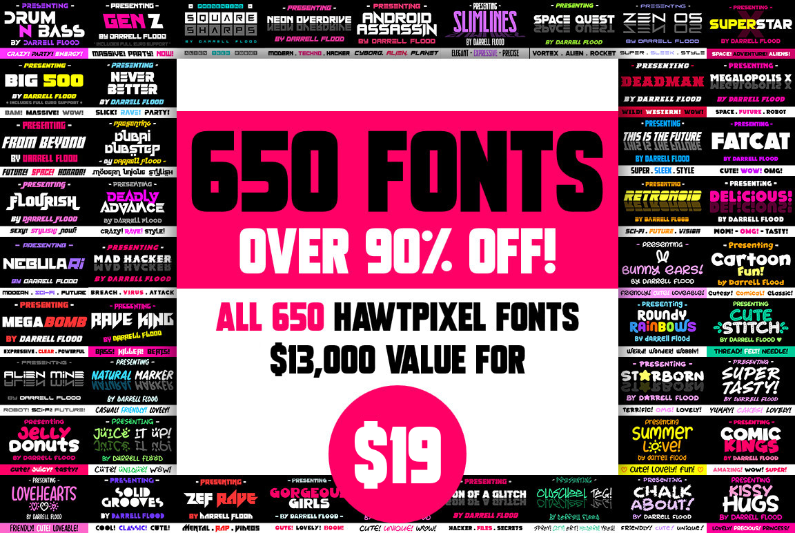 Hawtpixel Font Bundle