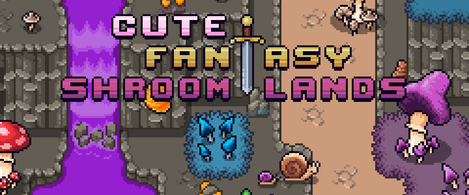 Cute Fantasy Shroomlands - 16x16 top down pixel art asset pack