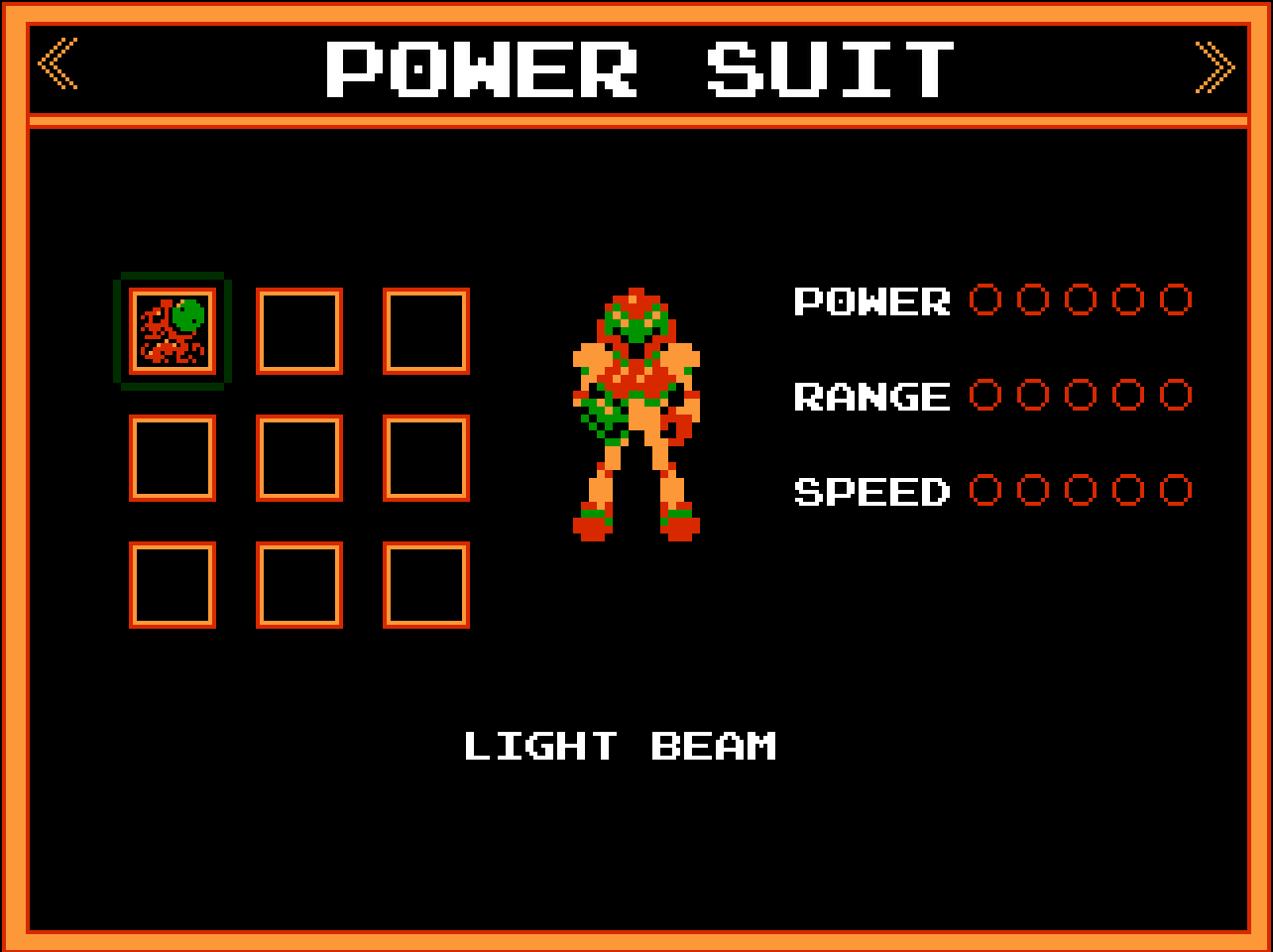 power suit menu