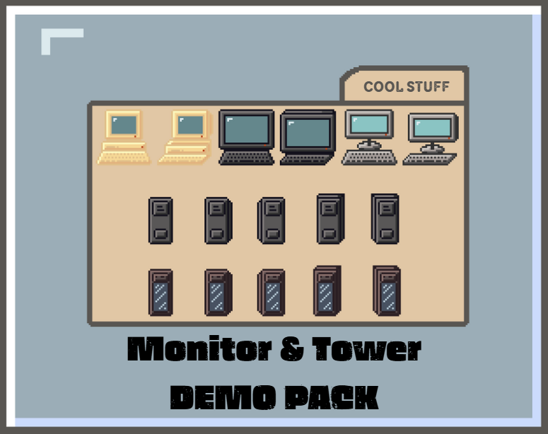 Pixel Computer Layout Monitor 32x32 Desktop PC & Monitor Pixel Art Mini Pack by KillFiend96