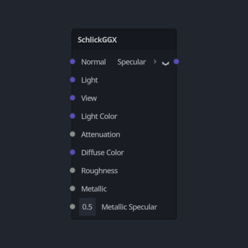 Schlick-GGX Specular Reflectance Model (Node).