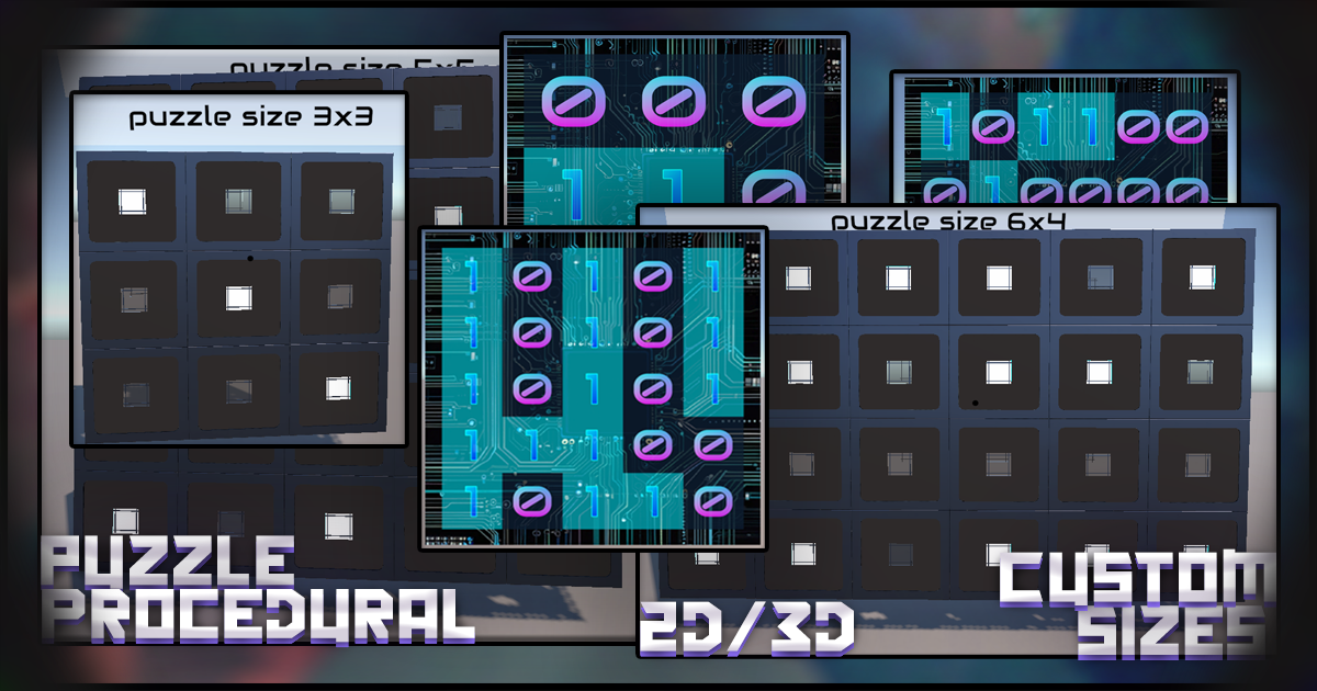Procedural Puzzle 2D/3D Generation with Custom Matrix Sizes(Unity Asset)
