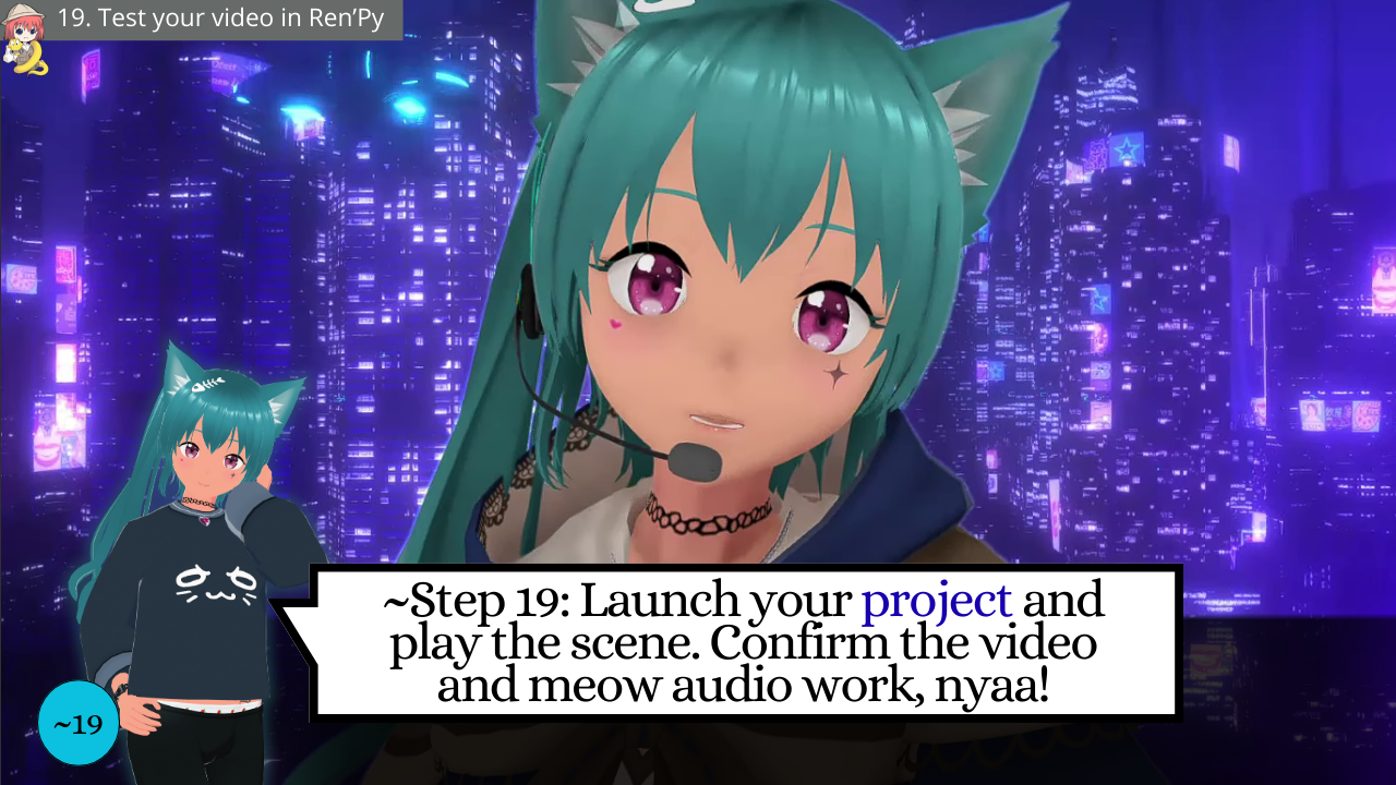 19 - Ren'Py Video Tutorial - Test your video in Ren’Py - Discover with Mia