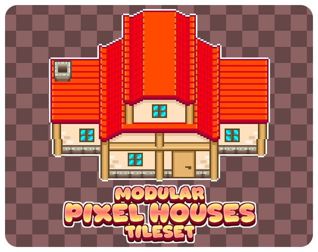Modular Pixel Houses Tileset Pack by ELV Games