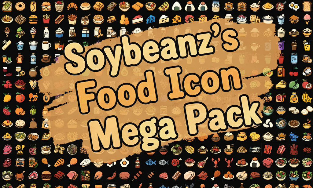 500+ Flat Food and Drink Icons (PNG 1024/256)– UI/Game Asset Pack