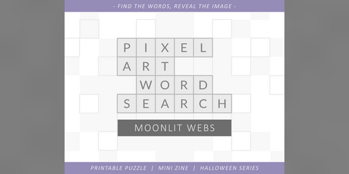 Cover image for Pixel Art Word Search: Moonlit Webs