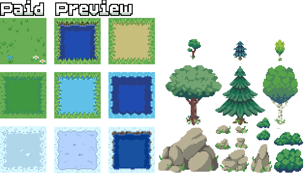 Seasons of Forest Tileset - Top Down [16x16] by inkBubi