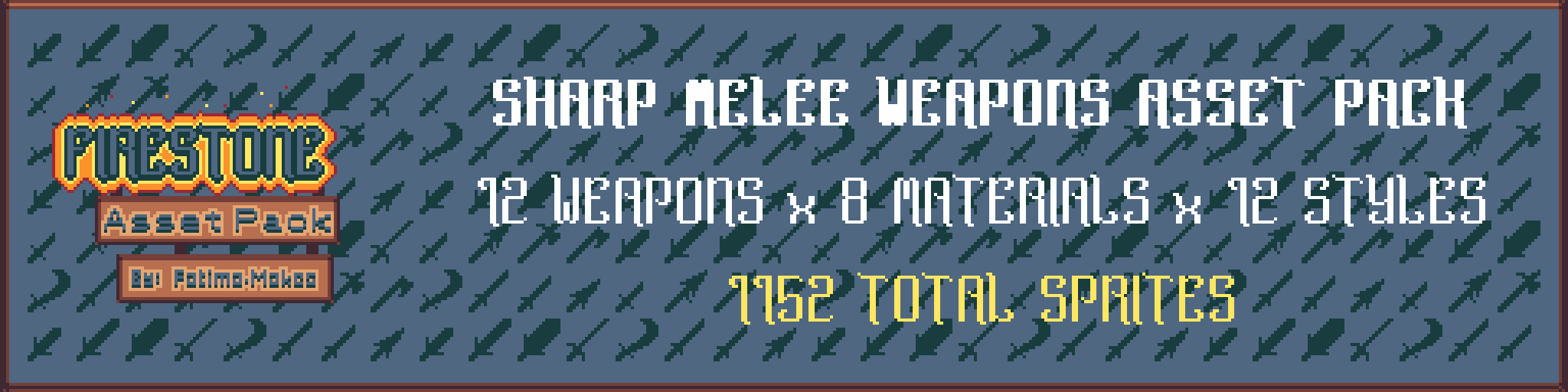 Firestone Pixel Art Asset Pack #1: Sharp Melee Weapons Pack