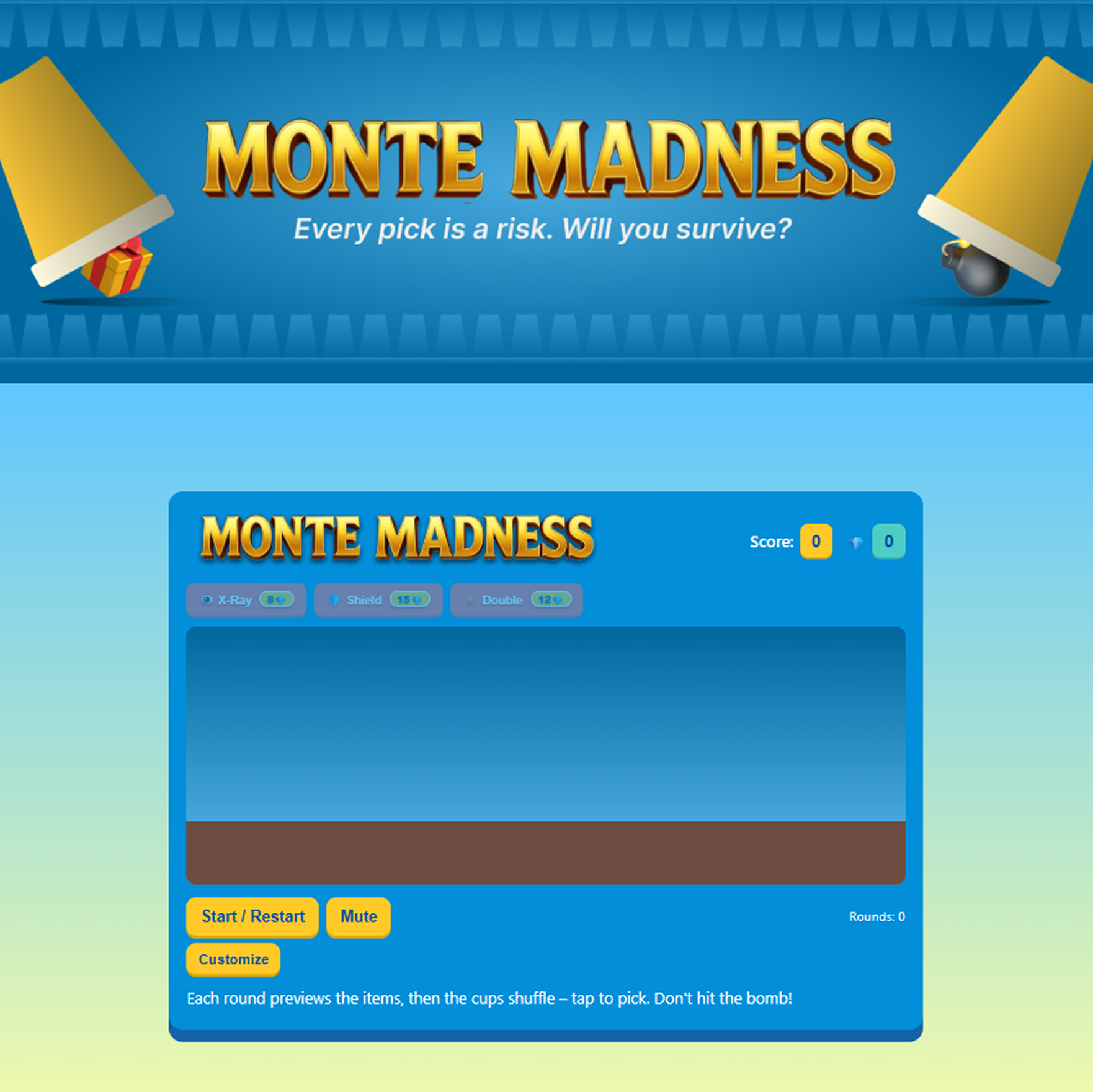 Play Monte Madness! A Shuffle Game - Recommended Game