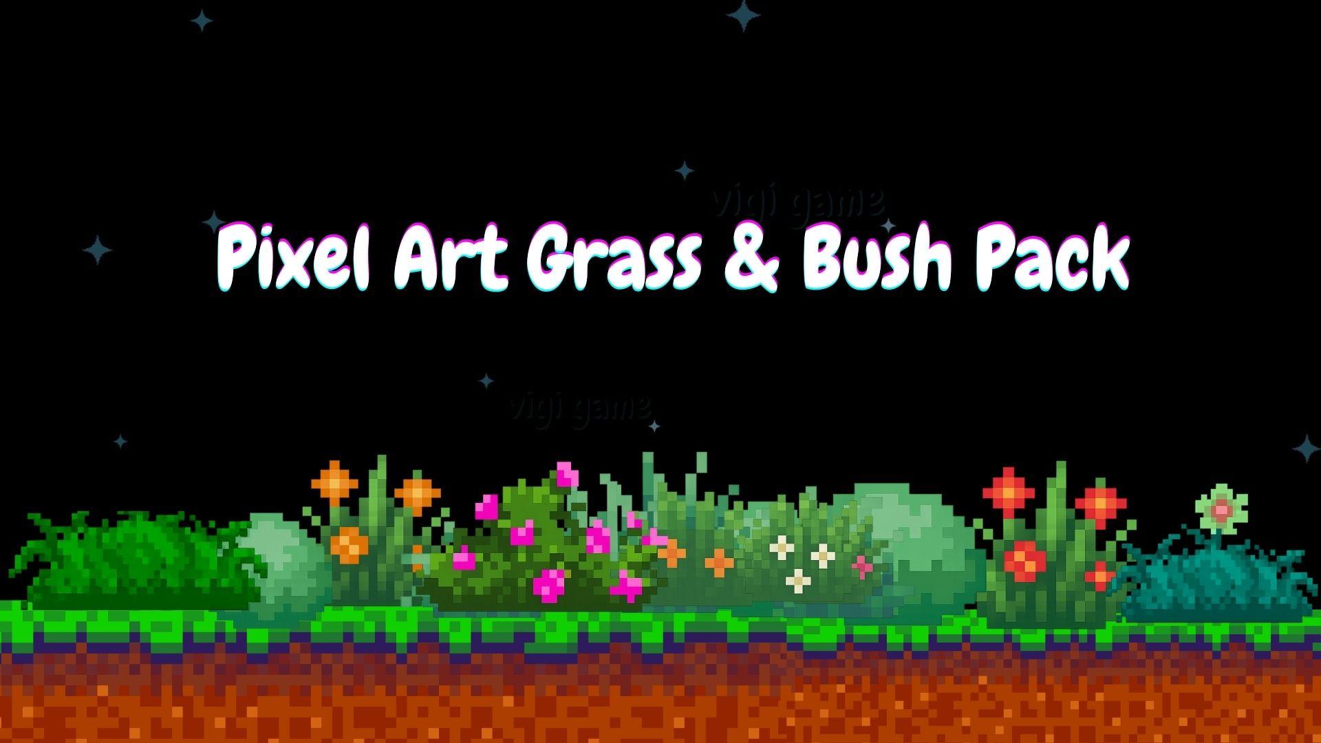 Pixel Art Grass & Bush Pack |FREE by vigi game