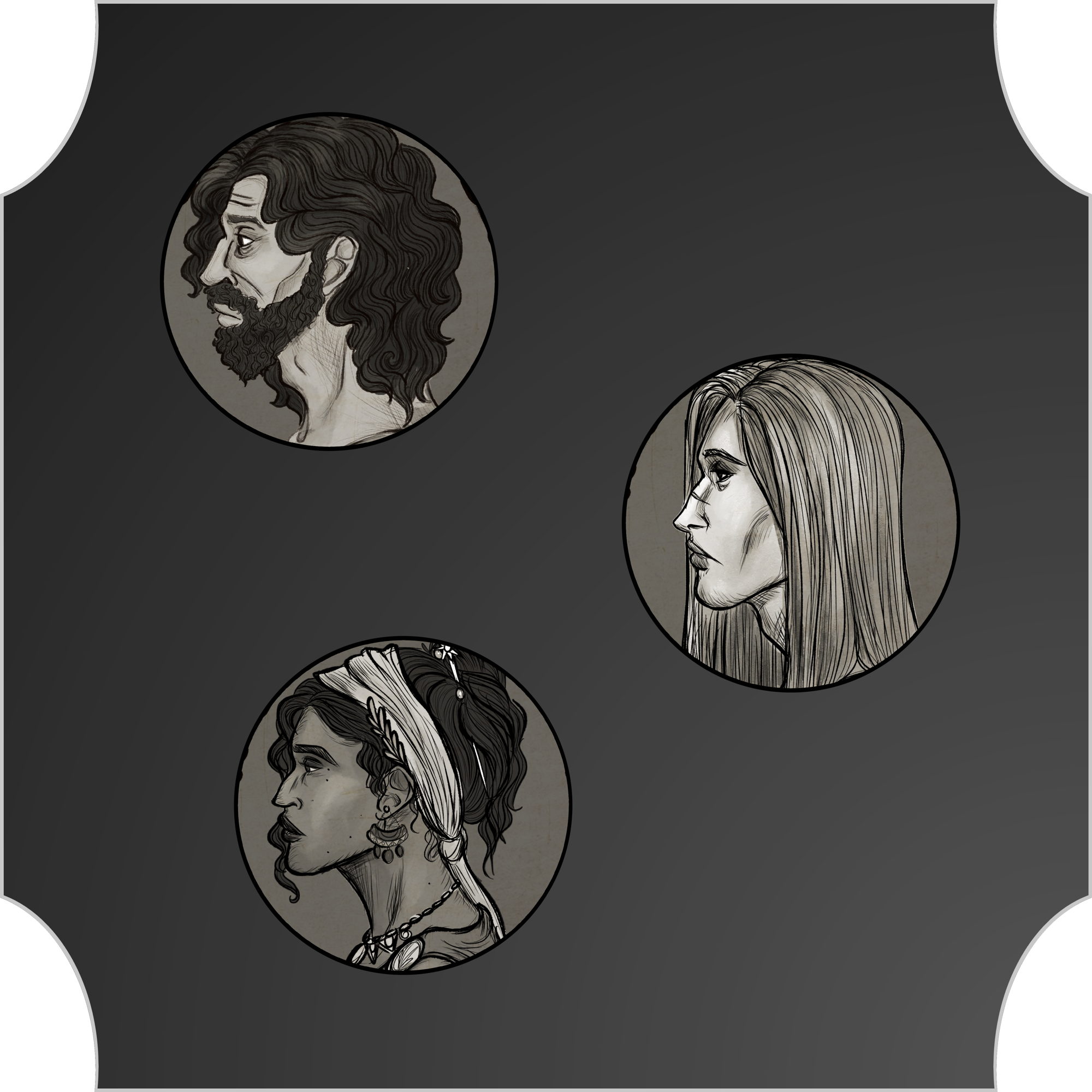 Portrait feature of D, the Hunter, and Her Majesty