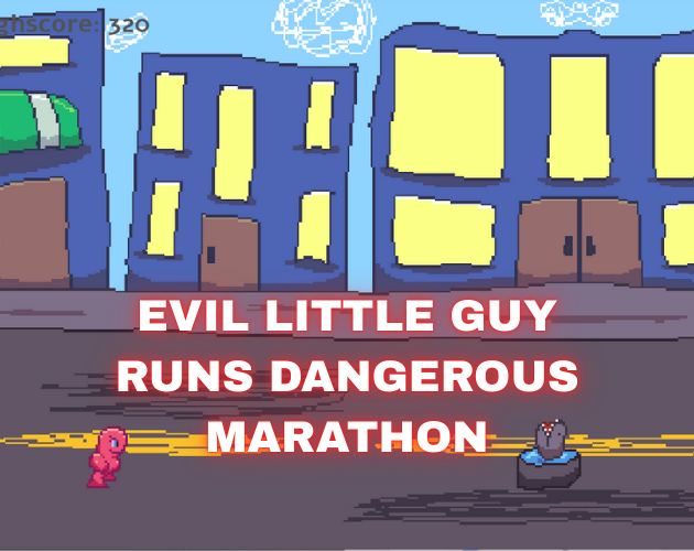 Cover image for Evil Little Guy Runs Dangerous Marathon