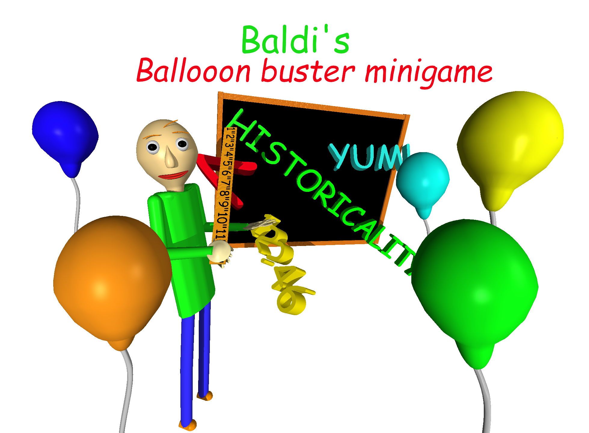 Baldi's Basics Balloon buster Minigame