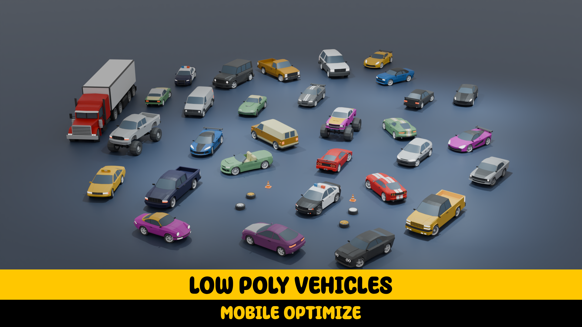 Mobile Optimize-Low Poly Vehicles