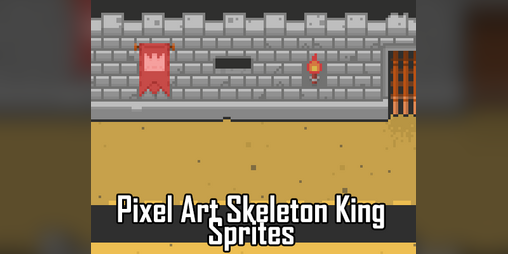 2D Pixel Art Skeleton King by Elthen's Pixel Art Shop