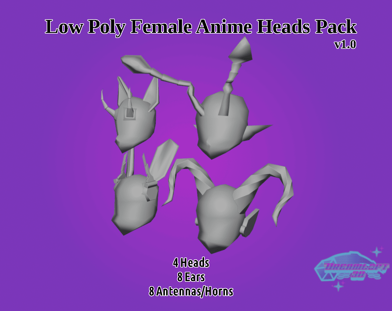 Devlog - Low Poly Female Anime Heads Pack v1.0 by Dreamloft3D