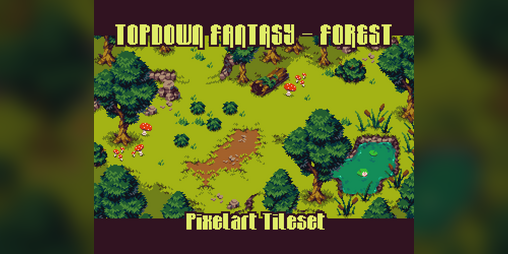 Topdown Fantasy Forest Pixelart Tileset By Aamatniekss