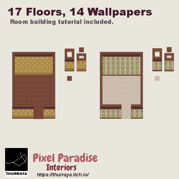 Pixel Paradise: Interiors asset pack [16x16px]. by Thurraya