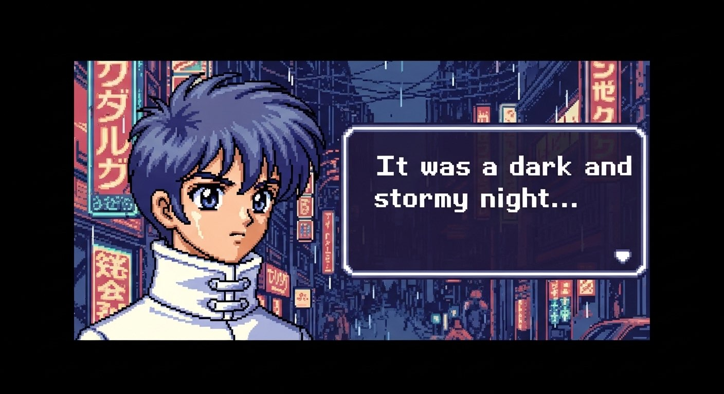 Experimental VN style made with AI in a PC-98 aesthetic. It’s the kind of niche project I’d normally never pursue since it wouldn’t reach the market.