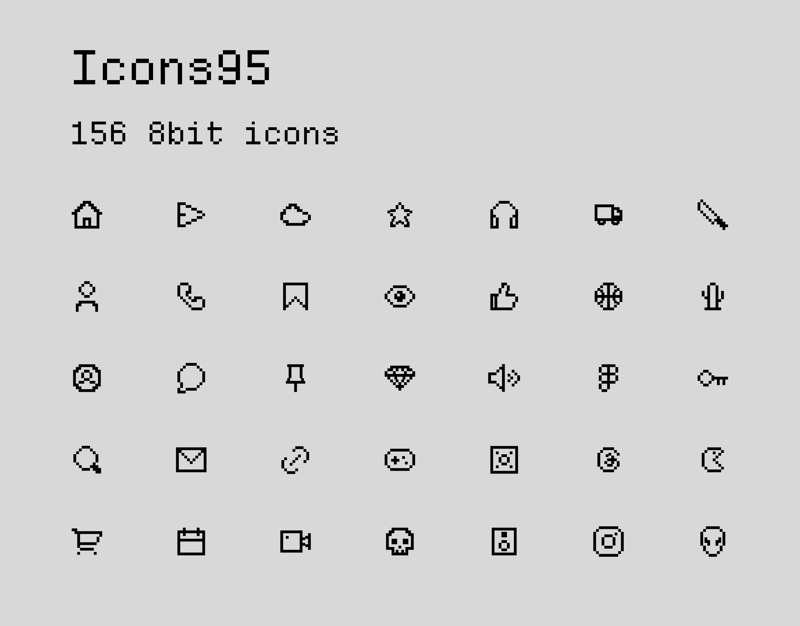 Icons95 - 8bit/Pixel Art Icon pack by bensterne