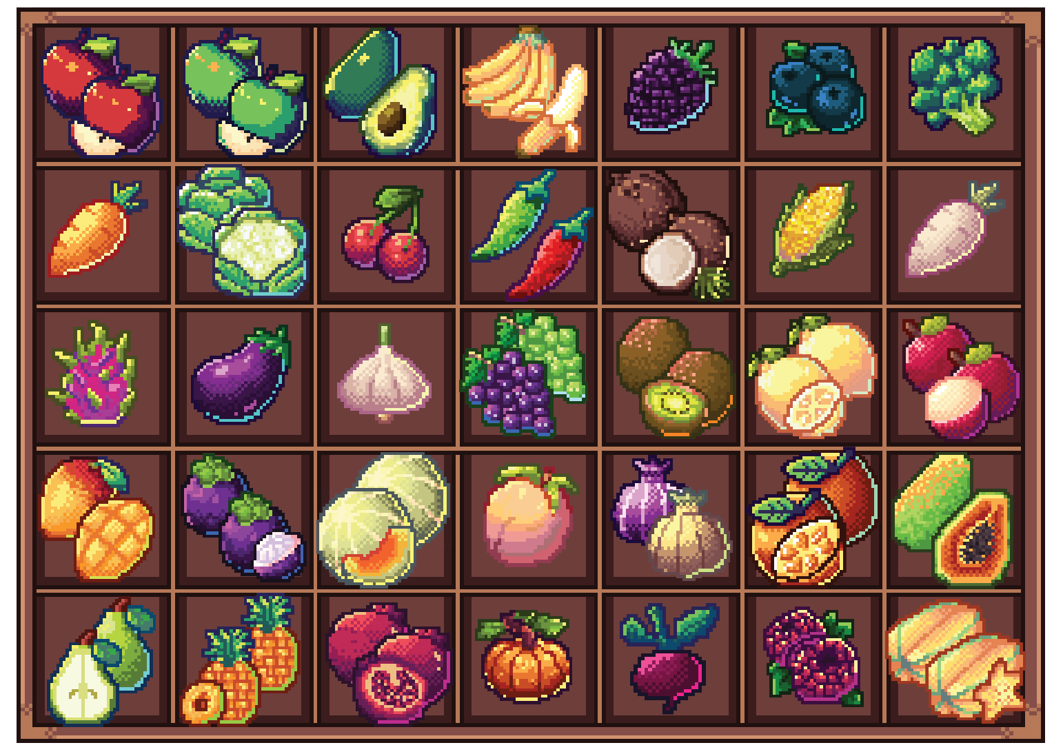 Farm Crop Pixel Art 32x32 Icons by Yuushakingchan