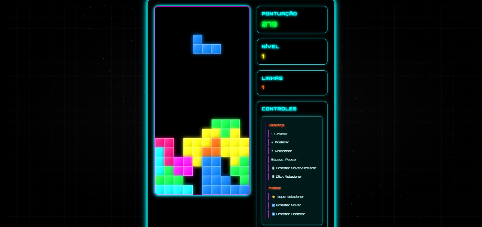 Tetris Neon by devbittencourt
