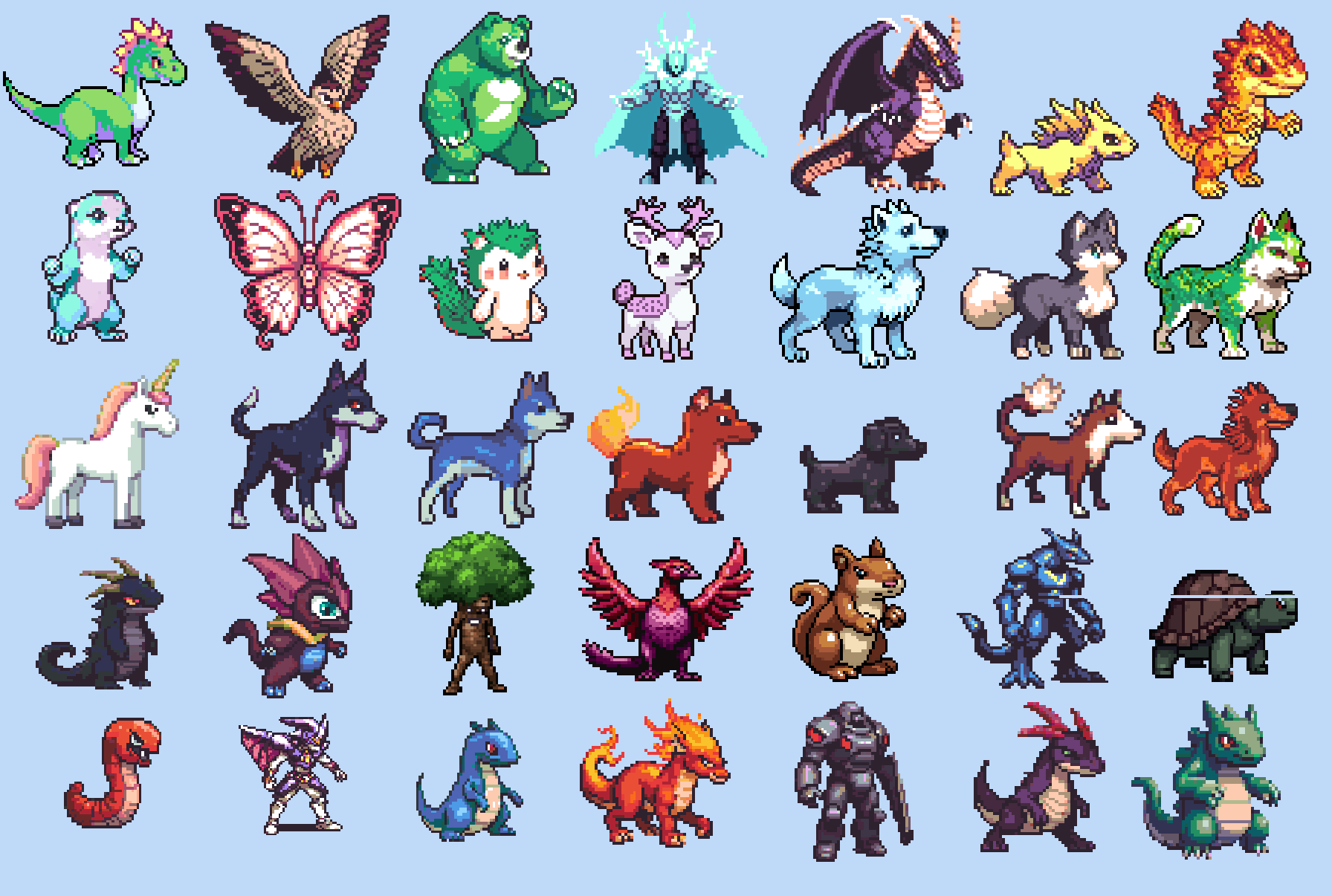 Sprite Diff Names Update 1.03 - Added 7 New Sprites - 70+ Creatures, 64x64, 2D, Various ...