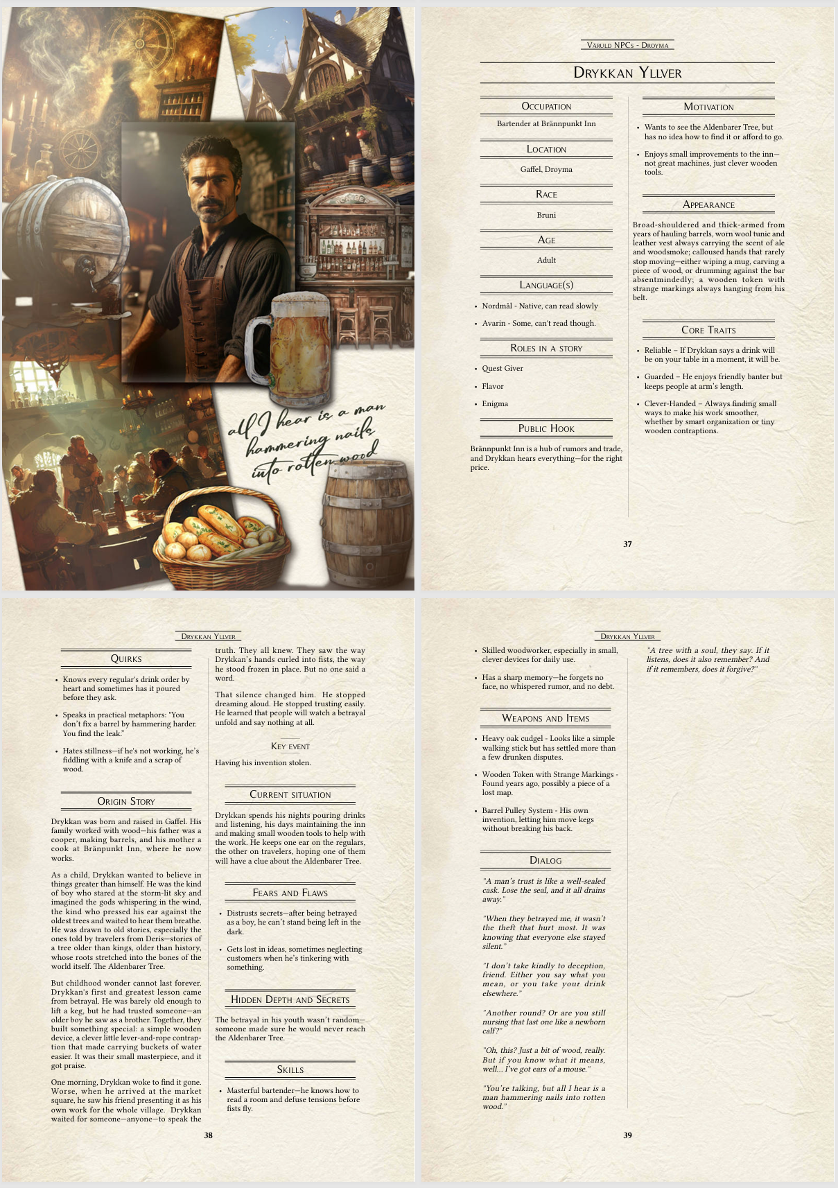 Väruld Droyma NPC - Example of character