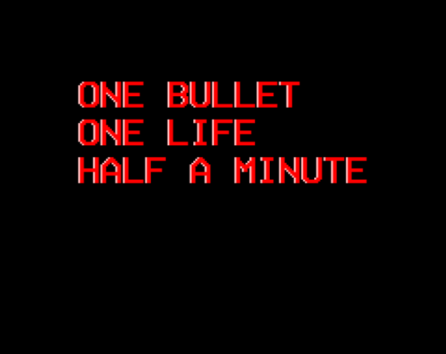 ONE BULLET, ONE LIFE, HALF A MINUTE