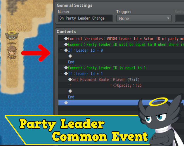 Hakuen Studio Party Leader Common Event RPG Maker MZ