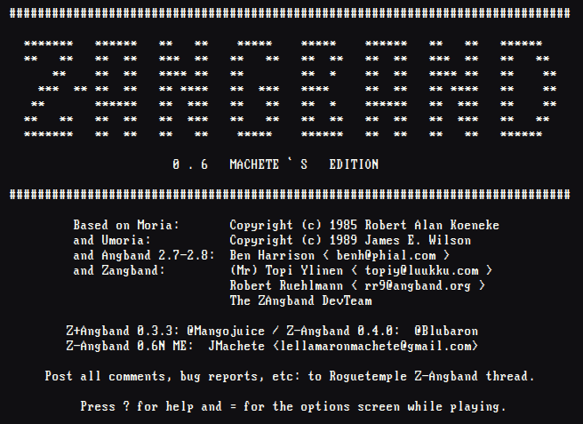 Z-Angband 0.6 Machete Edition