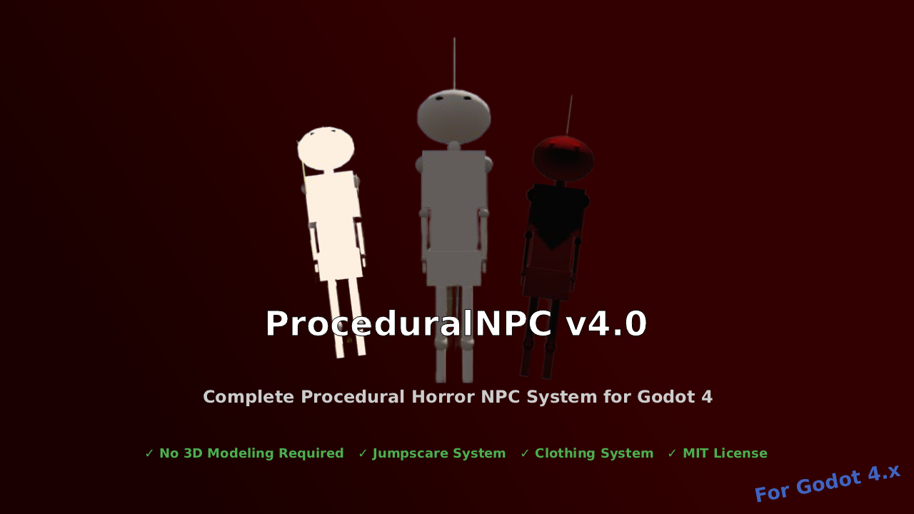 ProceduralNPC v4.0 - Complete Horror NPC for Godot 4