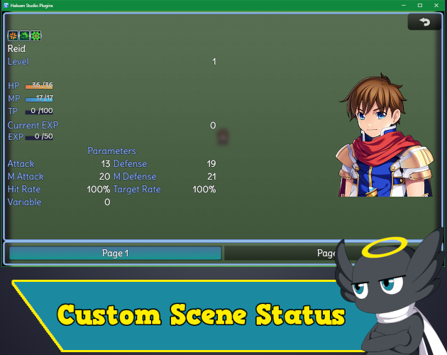 Hakuen Studio Custom Status Menu for RPG MAKER MZ