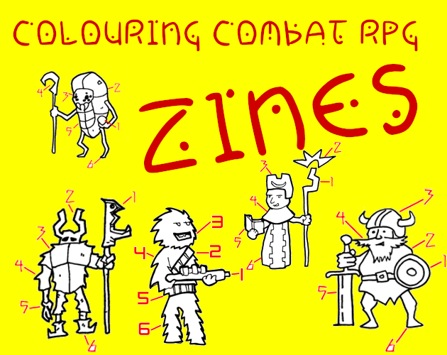 Colouring Combat RPG Zines by FUNONEGames