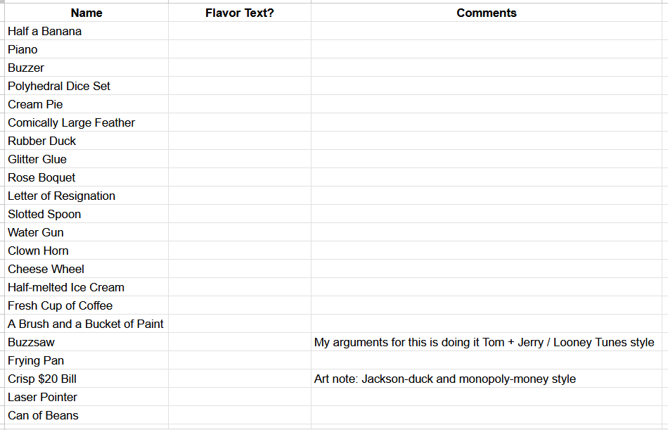 Mr. President Duck Item List Preview