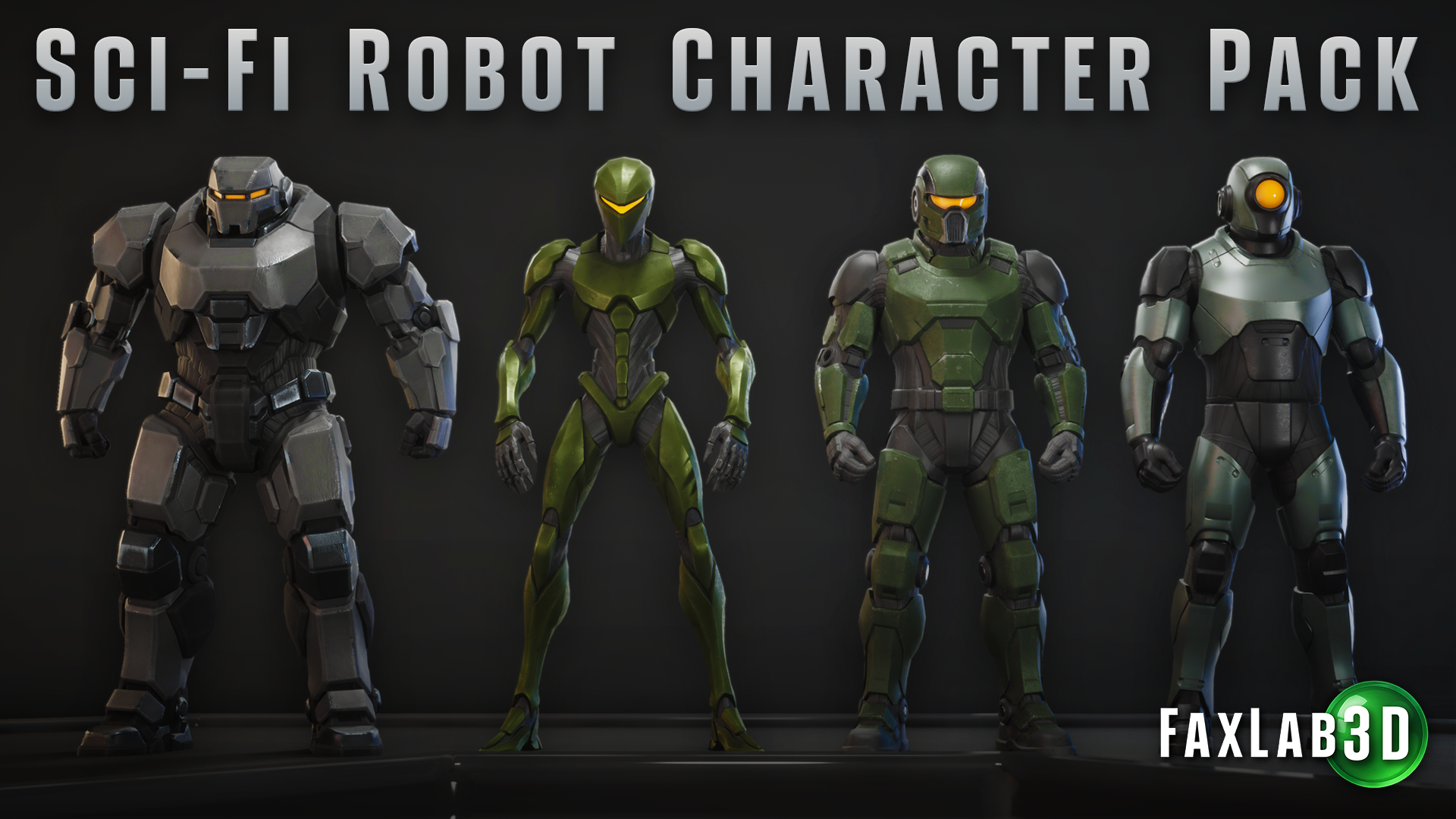 Sci-Fi Humanoid Robot Character Pack
