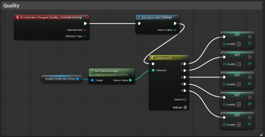 Graphics quality settings Blueprint