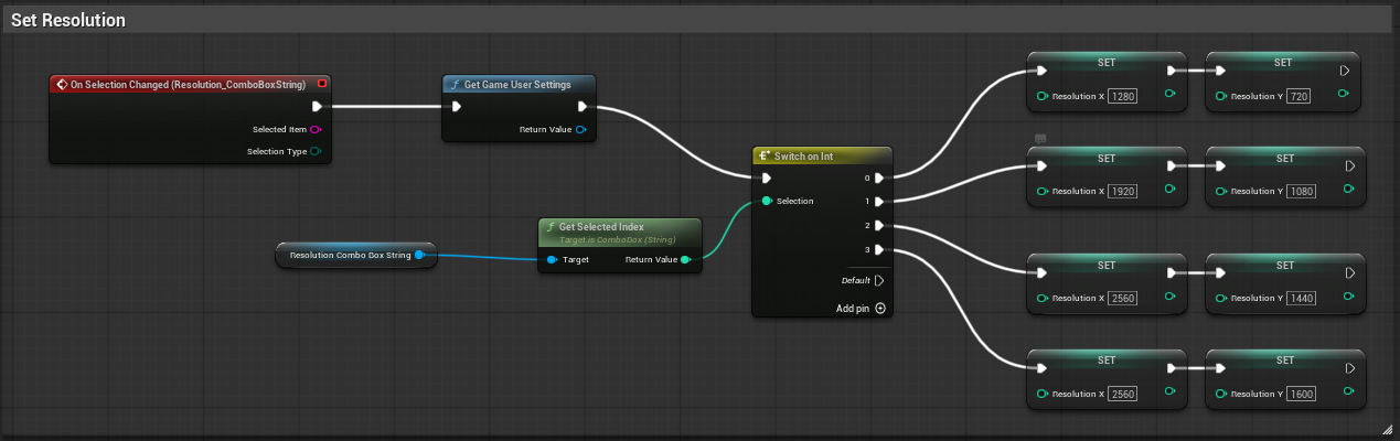 Resolution settings Blueprint
