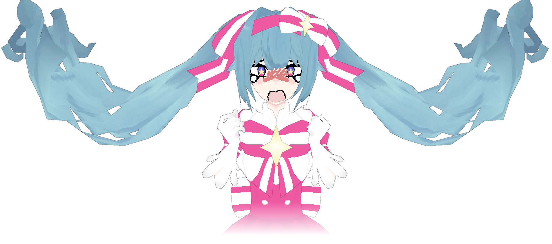 miku "retry now" - low poly model