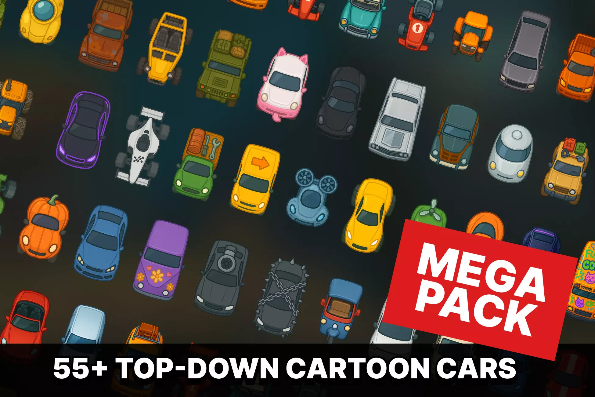 Play Top - Down Cartoon Cars Pack - Free Online Game