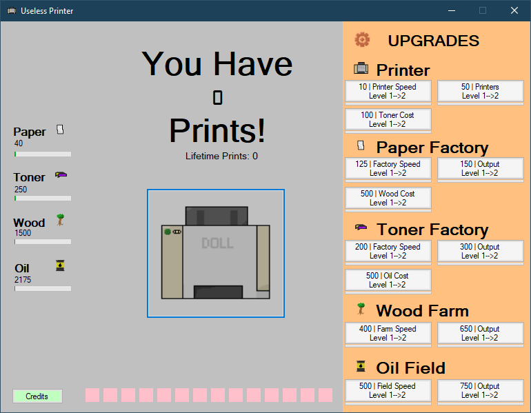 Printer Game Screenshot