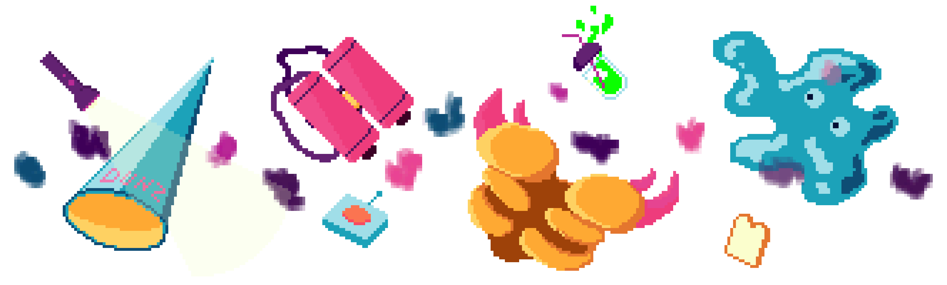 Assortment of Floating Space Junk