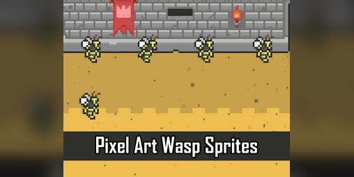 2D Pixel Art Wasp Sprites by Elthen's Pixel Art Shop