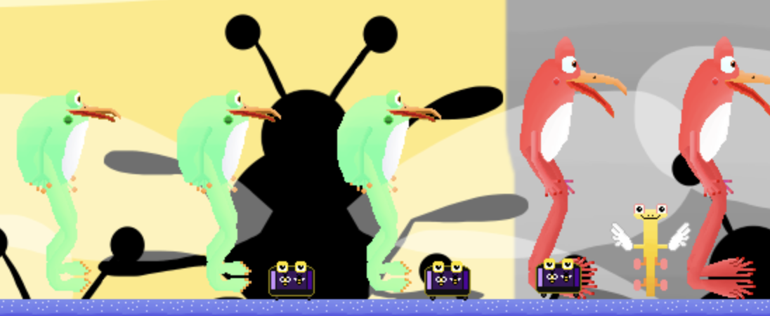 Line up to reach the end of the level which is a beehive!