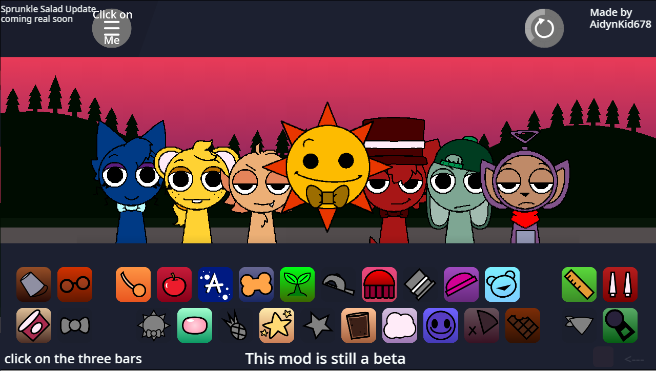 Sprunkle Salad Sky`s Dream vs random Sprunki mod