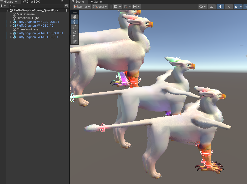 Fluffy Gryphon FBT Quadruped Avatar for VRChat! CROSSPLATFORM