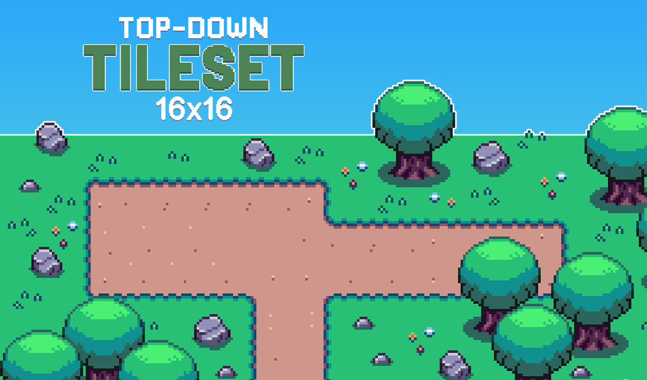 Top Down Pixel Art Tileset 16x16 by KuziDev