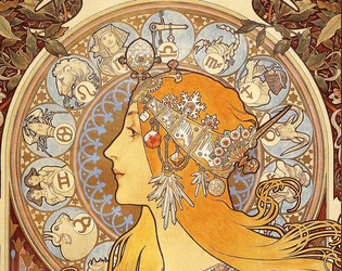 The Overpowering Influence of Delight   - d6 Art Nouveau Backgrounds for Troika 