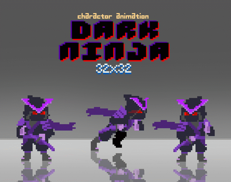 DarkNinja 2D Pixel Art - character animation by Zizzy